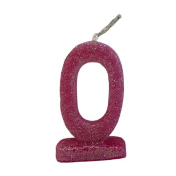 Vela de Aniversário Número 0 com Glitter - Imagem 2