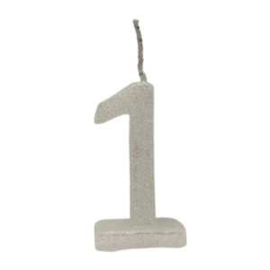 Vela de Aniversário Número 1 com Glitter