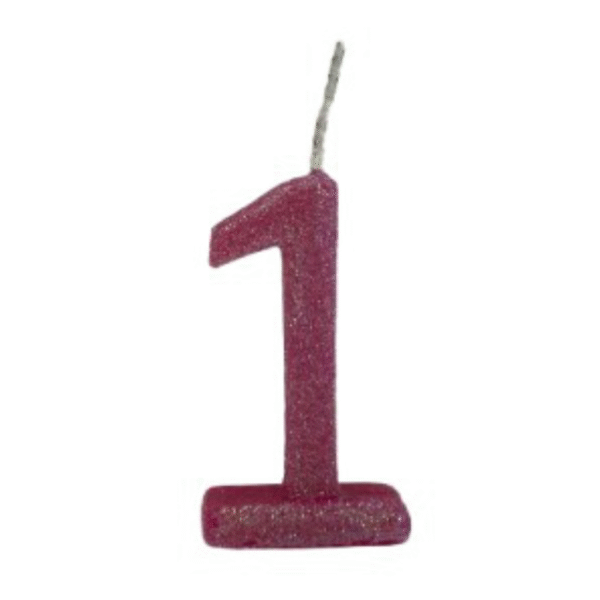 Vela de Aniversário Número 1 com Glitter - Imagem 3