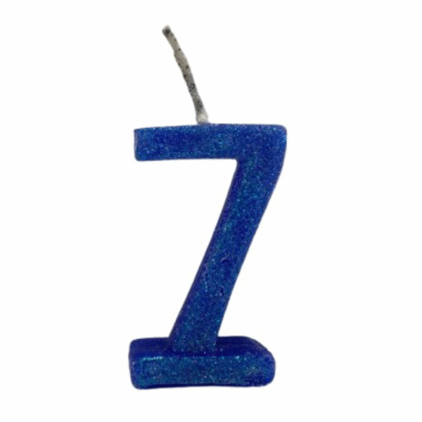 Vela de Aniversário Número 7 com Glitter - Imagem 3