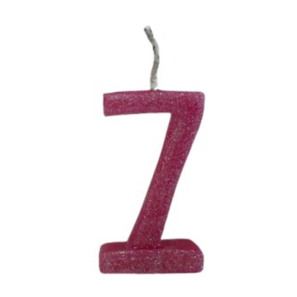 Vela de Aniversário Número 7 com Glitter - Imagem 2
