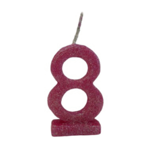 Vela de Aniversário Número 8 com Glitter