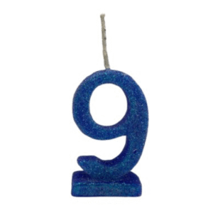 Vela de Aniversário Número 9 com Glitter