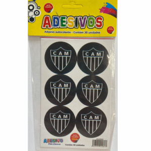 Cartela de Adesivos Temáticos Atlético para Festa – Ideal para Pirulitos
