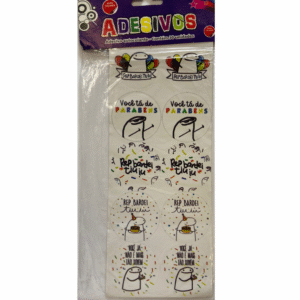 Cartela de Adesivos Temáticos Flork para Festa – Ideal para Pirulitos