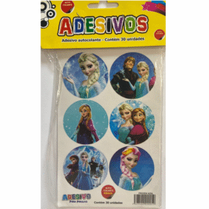 Cartela de Adesivos Temáticos Frozen para Festa – Ideal para Pirulitos