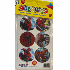 Cartela de Adesivos Temáticos Homem Aranha para Festa – Ideal para Pirulitos