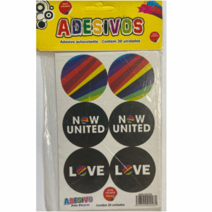 Cartela de Adesivos Temáticos Now United para Festa – Ideal para Pirulitos