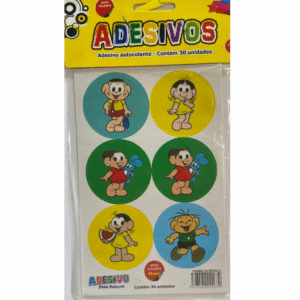 Cartela de Adesivos Temáticos Turma da Mônica para Festa – Ideal para Pirulitos